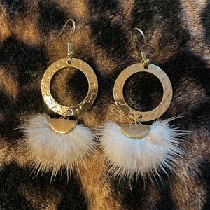 Gold and Feather Earrings